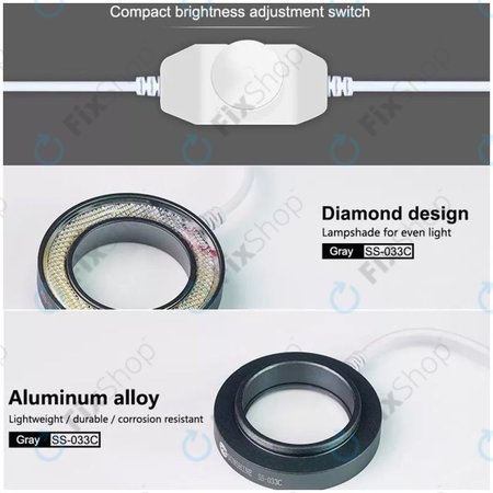 Sunshine SS-033C - Staubgeschützter Spiegel + einstellbares LED-Licht