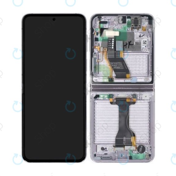 Samsung Galaxy Z Flip 5 F731B - LCD Display + Touchscreen Front Glas + Rahmen (Lavender) GH82-31828C, GH82-31827C Genuine Service Pack
