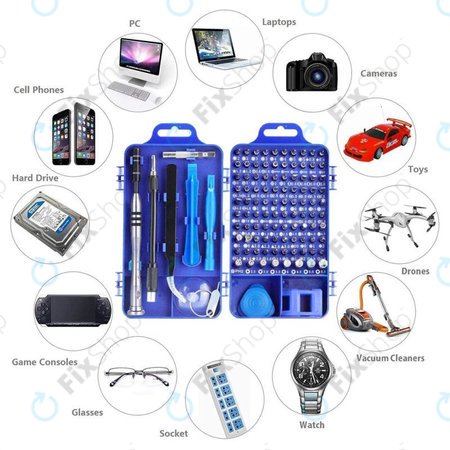 Kingsdun - Professionelles Schraubendreher-Set für Handy-, PC- & Elektronikreparatur 115in1