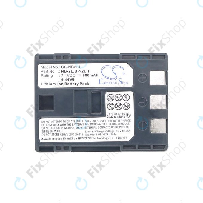 Akku batterie für Canon EOS 350D, 400D, PowerShot S30, S60, S80, 600mAh, Li-Ion, 7.4V, NB-2LH, HQ