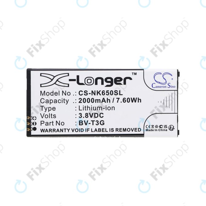 Akku batterie für Nokia Lumia 650, 2000mAh, Li-Ion, 3.8V, BV-T3G, HQ