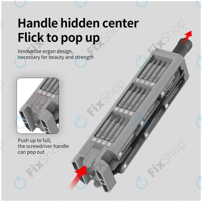 Kingsdun - Präzisionsset mit Schraubendreher und Bits 44in1