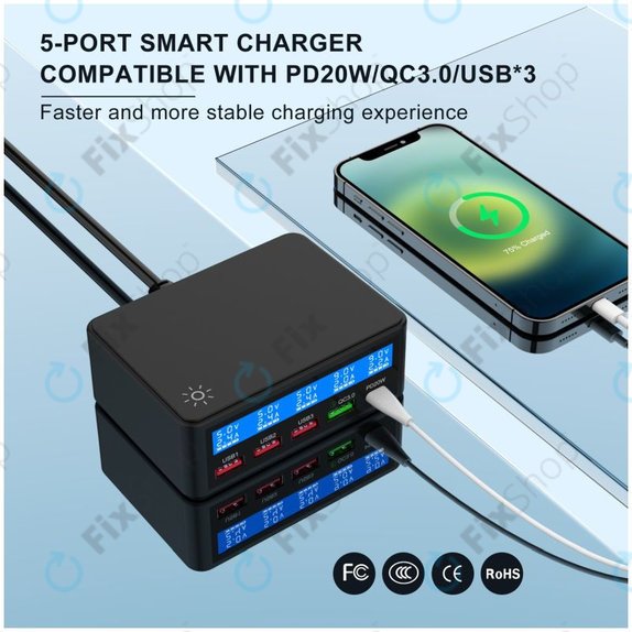 FixPremium - USB-Service-Ladestation mit USB 3.0 und USB-C