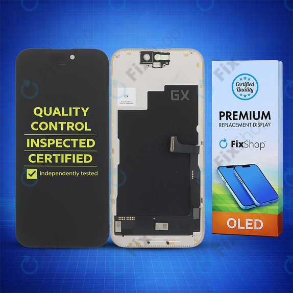 Apple iPhone 15 Pro - LCD Display + Touchscreen Front Glas + Rahmen Hard OLED FixPremium