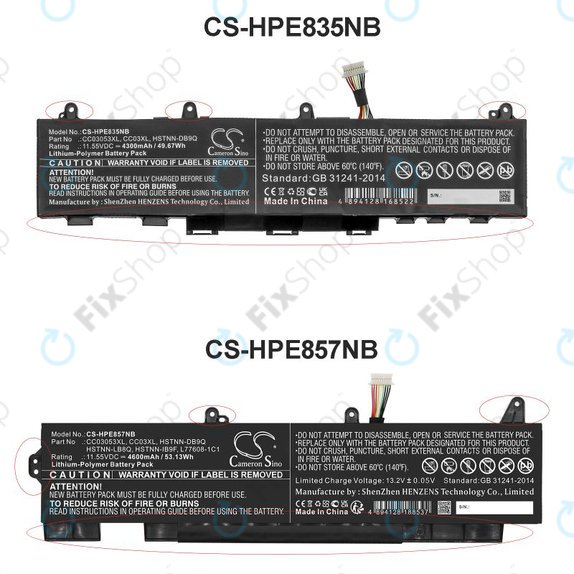 Akku batterie für HP ZBook Firefly 15 G7, G8, EliteBook 855 G7, G8, 850 G7, G8, 4600mAh, Li-Pol, 11.55V, CC03053XL, HQ
