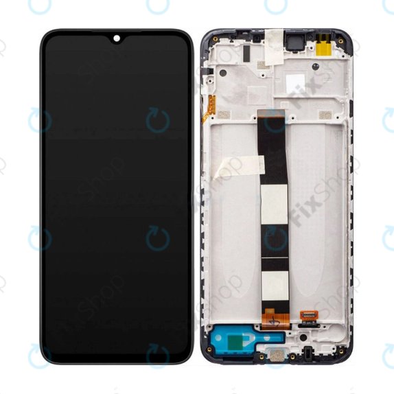 Xiaomi Redmi 10A 220233L2C 220233L2G - LCD Display + Touchscreen Front Glas + Rahmen (Black) TFT