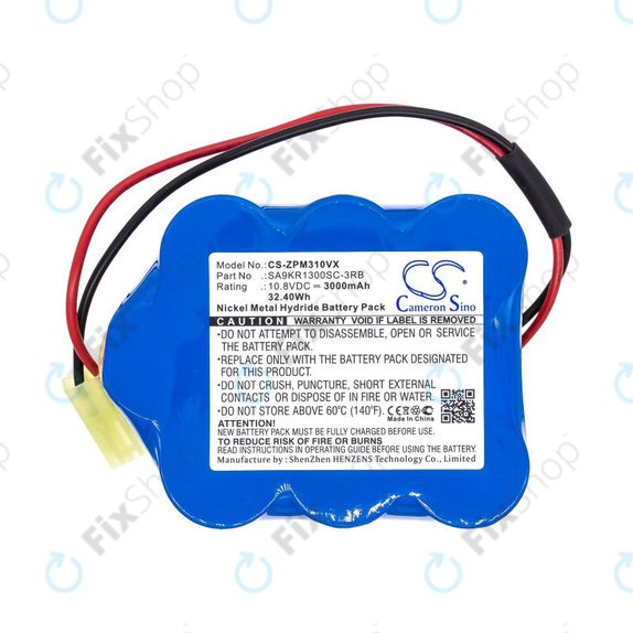 Akku batterie für Zepter LMG-310, 9P-130, 3000mAh, Ni-MH, 10.8V, SA9KR1300SC-3RB, HQ