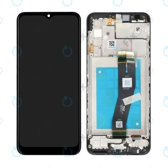 Samsung Galaxy A02s A026F - LCD Display + Touchscreen Front Glas + Rahmen (Black) - GH81-20181A Genuine Service Pack
