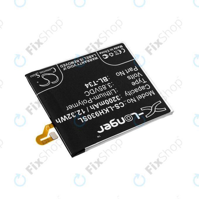 Batterie für LG H930, V30, V35, 3200mAh, Li-Pol, 3.85V, BL-T34, HQ