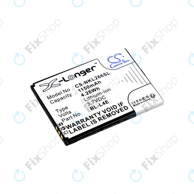 Batterie für Nokia 2660 Flip 4G, 1150mAh, Li-Ion, 3.7V, BL-L4E, HQ