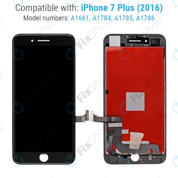 Display für iPhone 7 Plus, Black, Touchscreen-Glas mit Rahmen