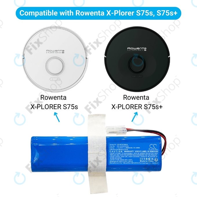 Rowenta X-PLORER S75s, S75s+ - Akku Batterie SS-2230002528 Li-Ion 14.4V 2600mAh HQ