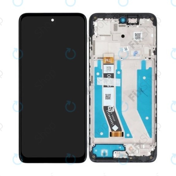 Motorola Moto G73 - LCD Display + Touchscreen Front Glas + Rahmen (Black) - 5D68C22272 Genuine Service Pack