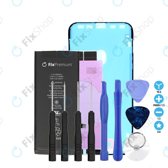 Akku Batterie für iPhone XR, 2942mAh, Klebemittel (Adhesive), Werkzeuge, FixPremium