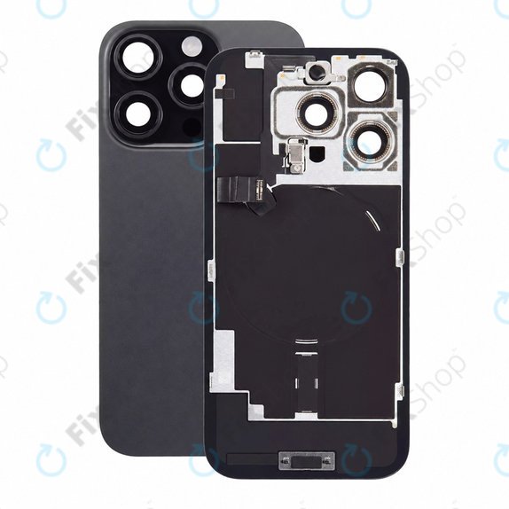 Glas der Rückabdeckung für iPhone 16 Pro, Black Titanium, Pulled A
