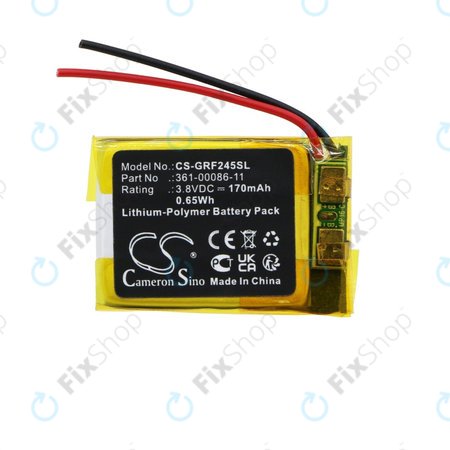Batterie für Garmin Forerunner 245, Forerunner 245 Music, 170mAh, Li-Pol, 3.8V, 361-00086-11, HQ
