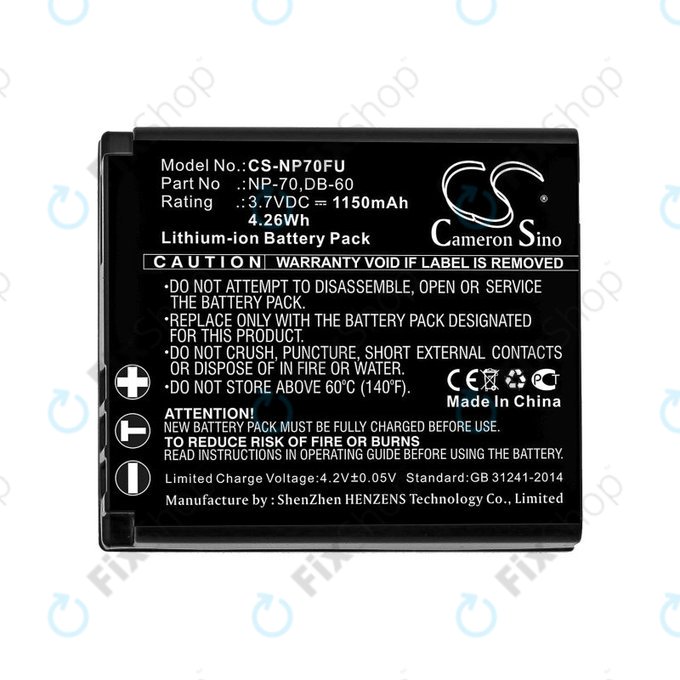 Akku batterie für Panasonic Lumix DMC-FX01, 1150mAh, Li-Ion, 3.7V, CGA-S005, HQ