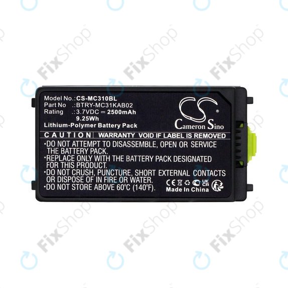 Akku batterie für Symbol, Zebra MC3100, MC3190, 2500mAh, Li-Pol, 3.7V, BTRY-MC31KAB02, HQ