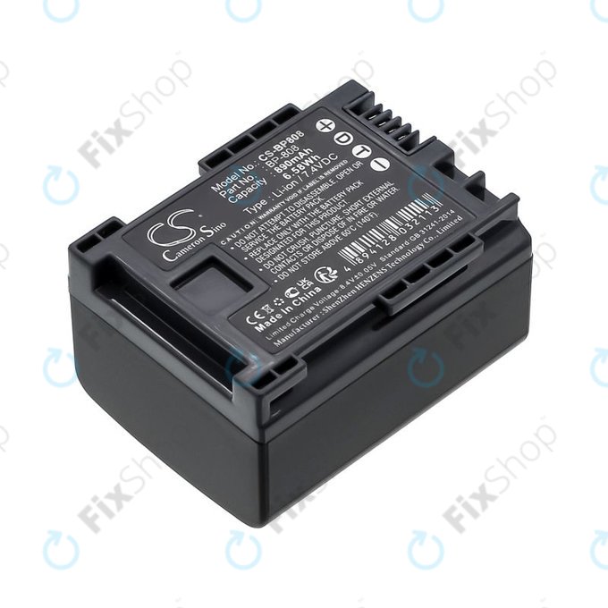 Akku batterie für Canon FS10, FS11, FS100, 890mAh, Li-Ion, 7.4V, BP-808, HQ
