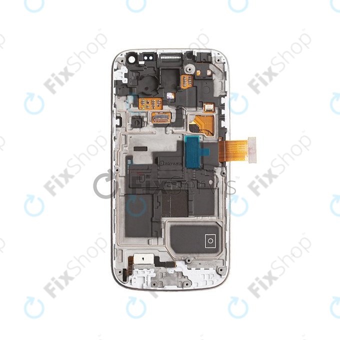 Samsung Galaxy S4 Mini i9195 - LCD Display + Touchscreen Front Glas + Rahmen (White Frost) - GH97-14766B Genuine Service Pack