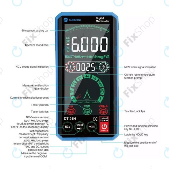 Sunshine DT-21N - Touchscreen-Multimeter