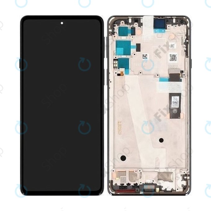 Motorola Edge 20 XT2143 - LCD Display + Touchscreen Front Glas + Rahmen (Frostred Grey) - 5D68C19192 Genuine Service Pack