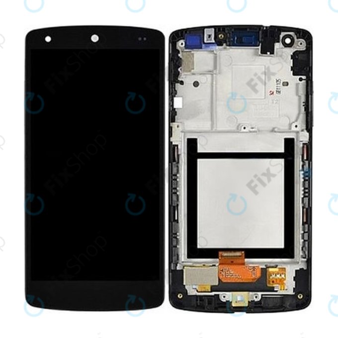 LG Nexus 5 D821 - LCD Display + Touchscreen Front Glas + Rahmen (Black) - ACQ86661402 Genuine Service Pack