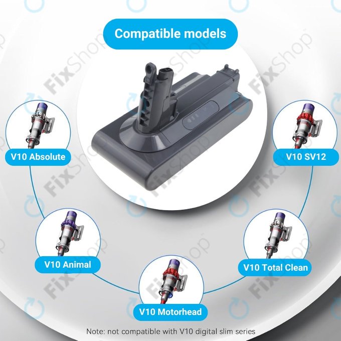 Dyson V10 - Akku Batterie 969352-02, SV12, 206340 Li-Ion 25.2V 3000mAh HQ