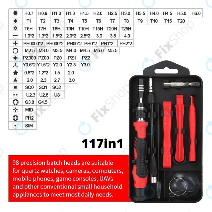 Kingsdun - Professionelles Schraubendreher-Set für iPhone 117in1 (Rote Ausgabe)