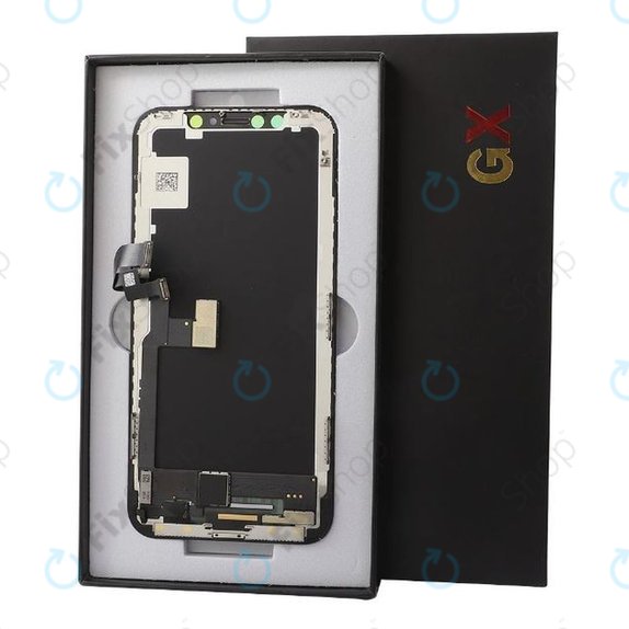 Display Hard OLED für iPhone X, Touchscreen-Glas mit Rahmen, FixPremium