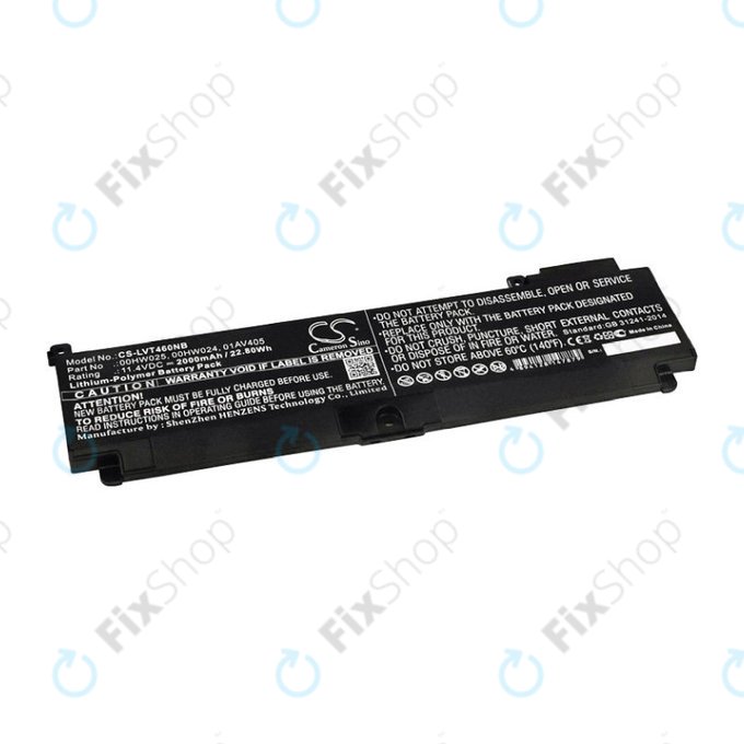 Batterie für Lenovo ThinkPad T460S, T470S, 2000mAh, Li-Pol, 11.4V, 00HW025, HQ