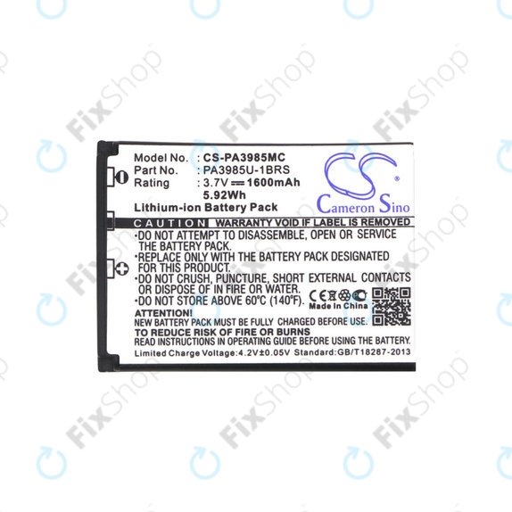 Batterie für Toshiba Camileo X200, X400, 1600mAh, Li-Ion, 3.7V, PA3985, HQ