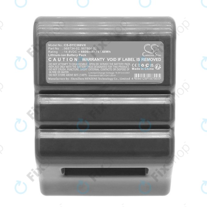 Dyson 360 Vis Nav, Heurist (2020) - Akku Batterie 968734-02, 967864-02 Li-Ion 14.8V 6600mAh HQ