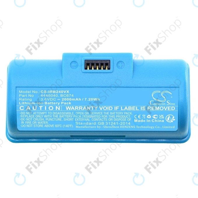 iRobot Braava Jet 240, 241, 244, 245, Mopping Robot - Akku Batterie 4446040, BC674 Li-Ion 3.6V 2000mAh HQ