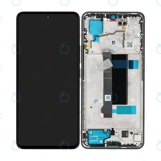 Xiaomi Redmi Note 13 Pro 5G - LCD Display + Touchscreen Front Glas + Rahmen (Midnight Black) - 5600020N1600 Genuine Service Pack