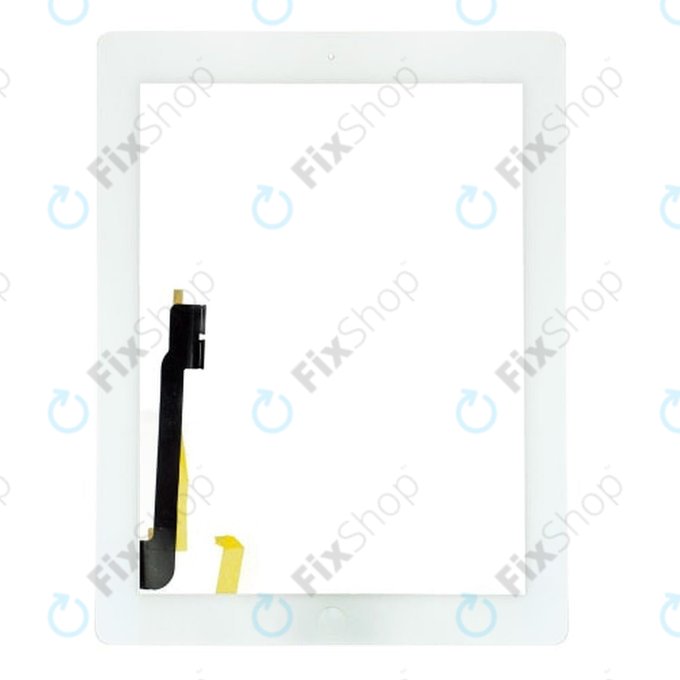 Apple iPad 3, iPad 4 - Touchscreen Front Glas + Home Taste (White)