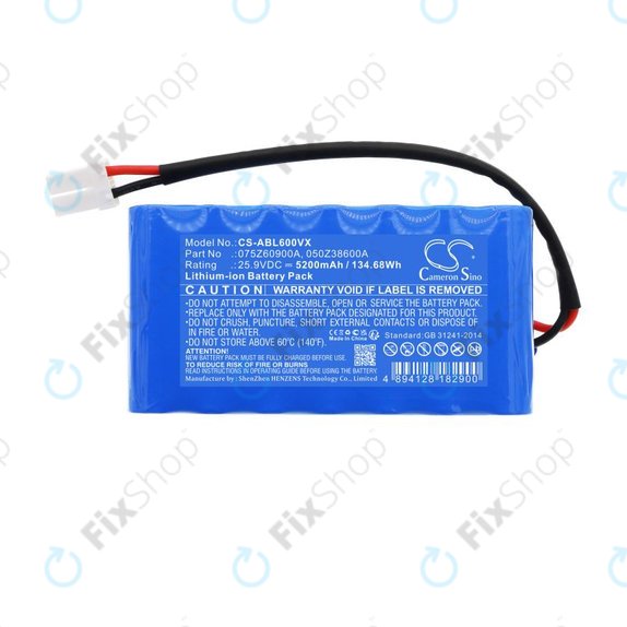 Akku batterie für Wiper i130S, Ambrogio Twenty Elite, 5200mAh, Li-Ion, 25.9V, 075Z60900A, HQ