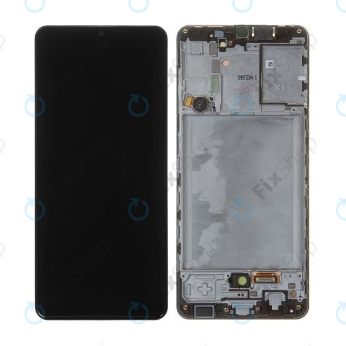 Samsung Galaxy A31 A315F - LCD Display + Touchscreen Front Glas + Rahmen (Prism Crush Black) - GH82-22905A, GH82-22761A, GH82-24406A, GH82-24455A Genuine Service Pack