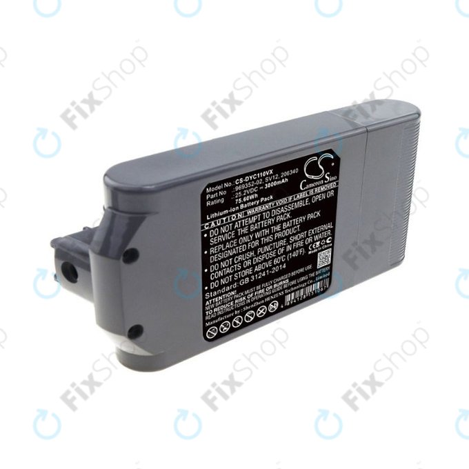 Dyson V10 - Akku Batterie 969352-02, SV12, 206340 Li-Ion 25.2V 3000mAh HQ
