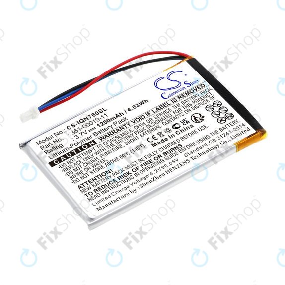 Akku batterie für Garmin Nüvi 700, 710, 760, 765, Nuvi 3590, 1250mAh, Li-Pol, 3.7V, 361-00019-11, HQ