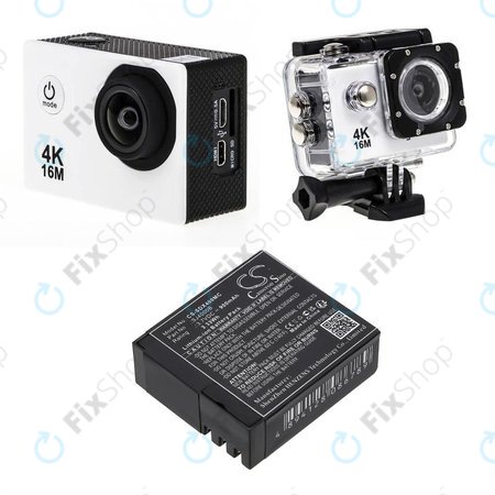 Akku batterie für SJCAM SJ4000, SJ5000, 900mAh, Li-Ion, 3.7V, SJ4000B, HQ