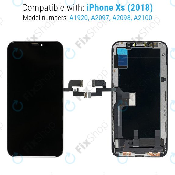 Display für iPhone XS, Touchscreen-Glas mit Rahmen, Refurbished