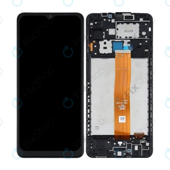 Samsung Galaxy A12 A125F - LCD Display + Touchscreen Front Glas + Rahmen (Black) TFT