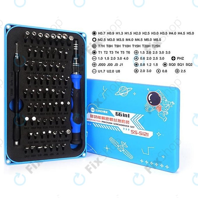 Sunshine SS-5121 - Präzisions-Schraubendreher und Bit-Set 66in1