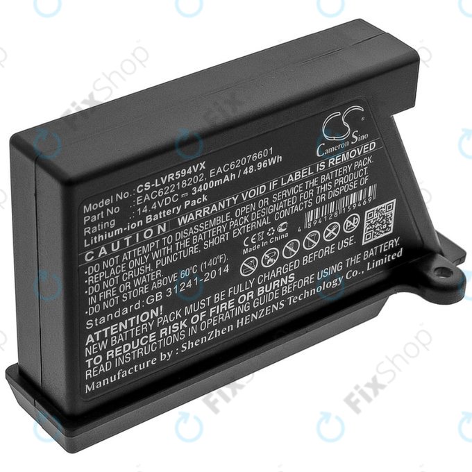 LG HomBot-series, VR-series - Akku Batterie EAC62218202, EAC62076601 Li-Ion 14.4V 3400mAh HQ