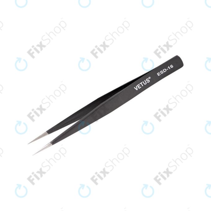 Vetus ESD-16 - Antistatische Metallpinzette mit gerader Spitze (128 mm)