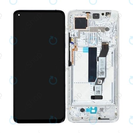 Xiaomi Mi 10T 5G, Mi 10T Pro 5G - LCD Display + Touchscreen Front Glas + Rahmen (Lunar Silver) - 5600040J3S00 Genuine Service Pack