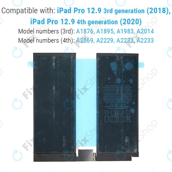 Akku Batterie für iPad Pro 12.9" (3rd Gen 2018, 4th Gen 2020), 9720mAh