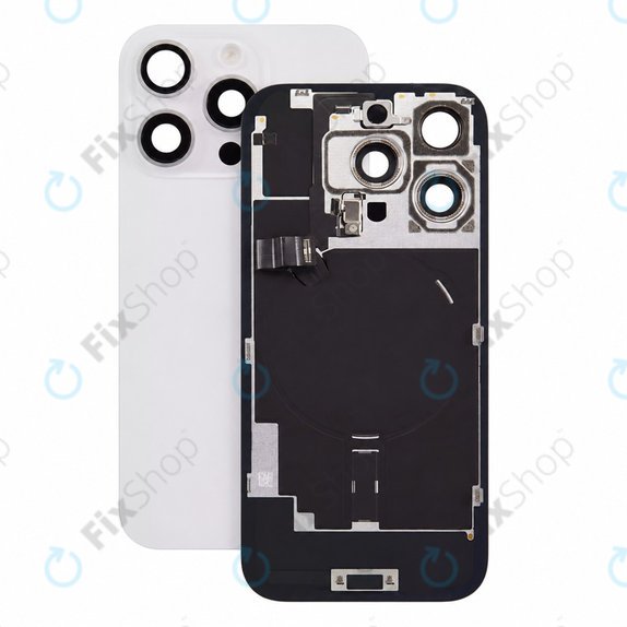 Glas der Rückabdeckung für iPhone 16 Pro, White Titanium, Pulled A