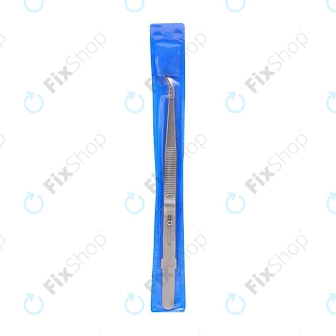 Professionelle Edelstahl-Pinzette - gebogene Spitze (162mm)